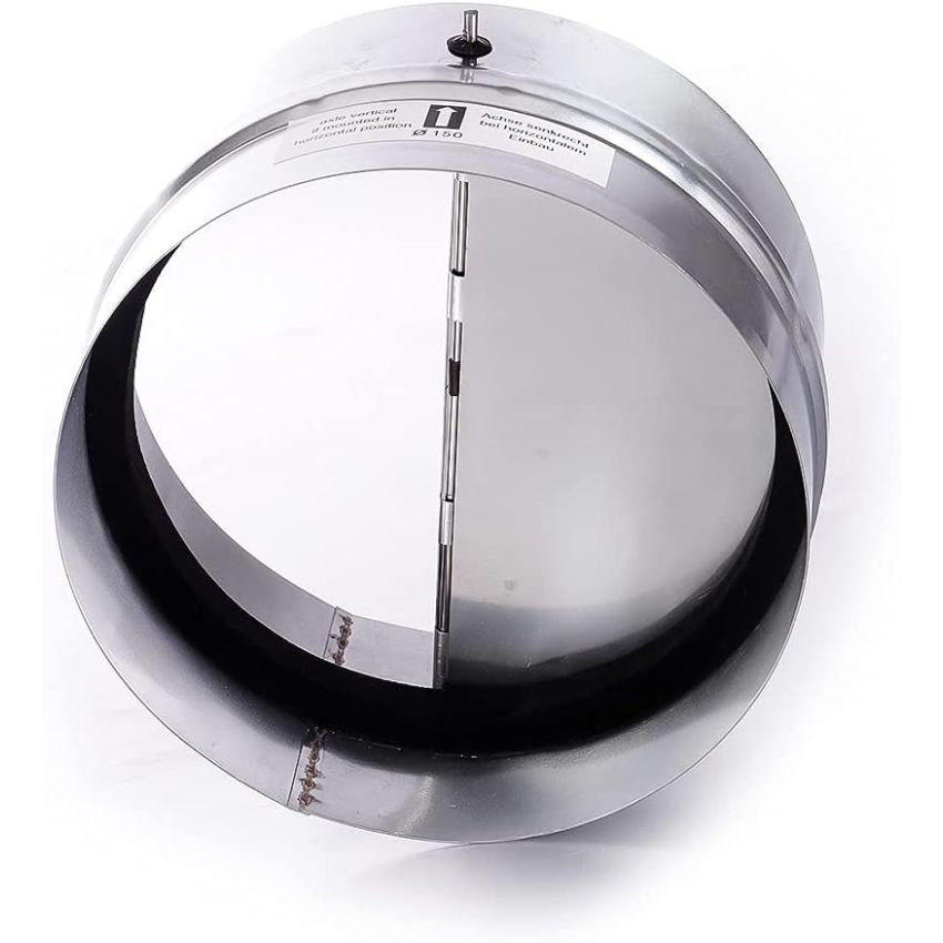 DOMUX DMX-100-AVP Clapet Anti-Retour 100 mm en Acier Galvanisé - Ventilation Silencieuse et Efficace - Idéal pour Hottes de Cuisine, Extracteurs et Sèche-Linge - DN100