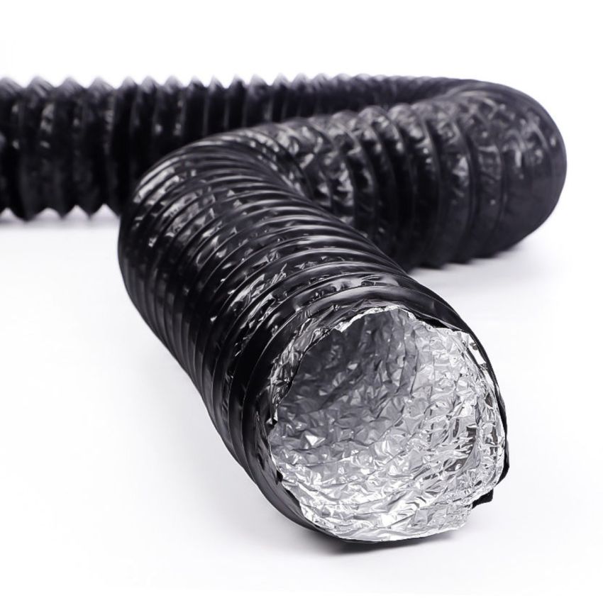 DOMUX DMX-125-CMB-3M DOMUX Tuyau Ventilation 125 mm en PVC pour hotte aspirante, Gaine de Ventilation Flexible en Aluminium 127 mm x 3 m, Evacuation pour Extracteur d'Air