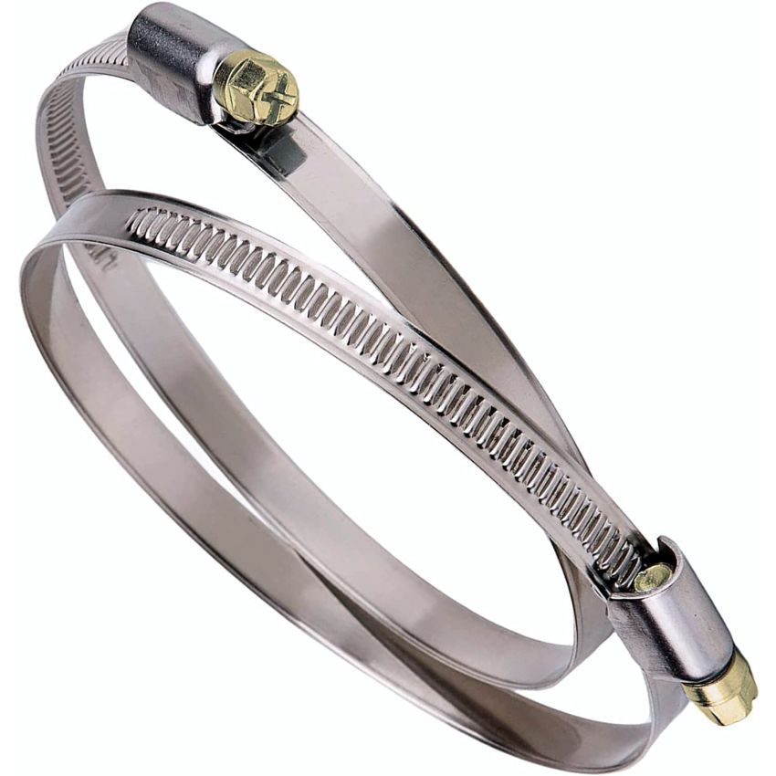 DOMUX DMX-150-LCG 2 Colliers de serrage Inox 150 mm à entraînement par vis sans fin, plage de serrage 140-170mm pour conduits, gaines de ventilation, VMC et Hotte DN150