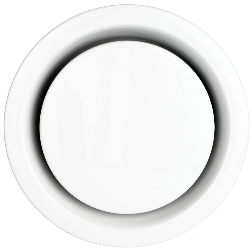 DOMUX DMX-150-FVE Bouche VMC 160 mm Réglable en Acier Blanc Laqué - Extraction - Durable et Élégante - VMC Simple et Double Flux - Installation Mur ou Plafond - DN160
