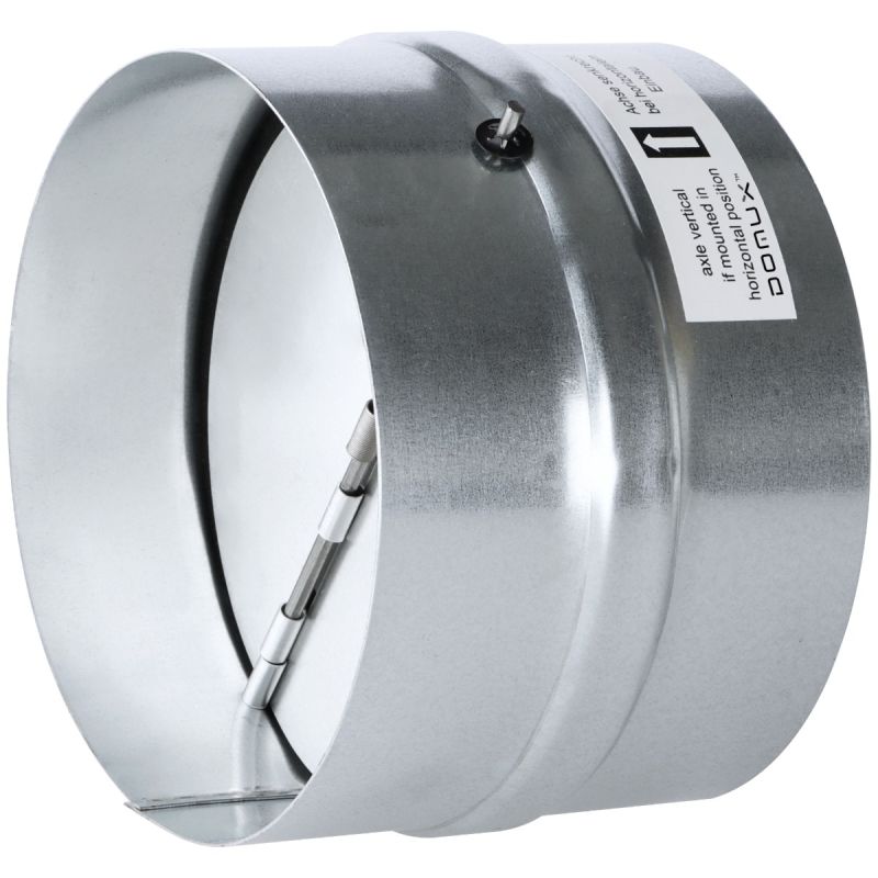 Clapet antiretour hotte 150mm silencieux en acier galvanisé avec raccord et joint caoutchouc