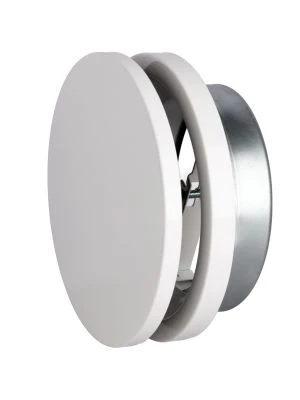 Bouche VMC 160 mm Réglable en Acier Blanc Laqué - Insufflation - Durable et Élégante - VMC Simple et Double Flux - Installation Mur ou Plafond - DN160