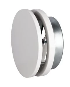 Bouche VMC 80 mm R&eacute;glable en Acier Blanc Laqu&eacute; - Insufflation - Durable et &Eacute;l&eacute;gante - VMC Simple et Double Flux - Installation Mur ou Plafond - DN80