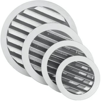 Grille de ventilation ronde fonte d’aluminium DOMUX DMX-125-CLE-W (1/7)