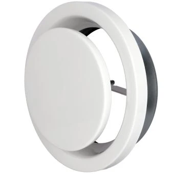 Bouche VMC 80mm Réglable en Acier Blanc Laqué - Extraction - Durable et Élégante - VMC Simple et Double Flux - DN100